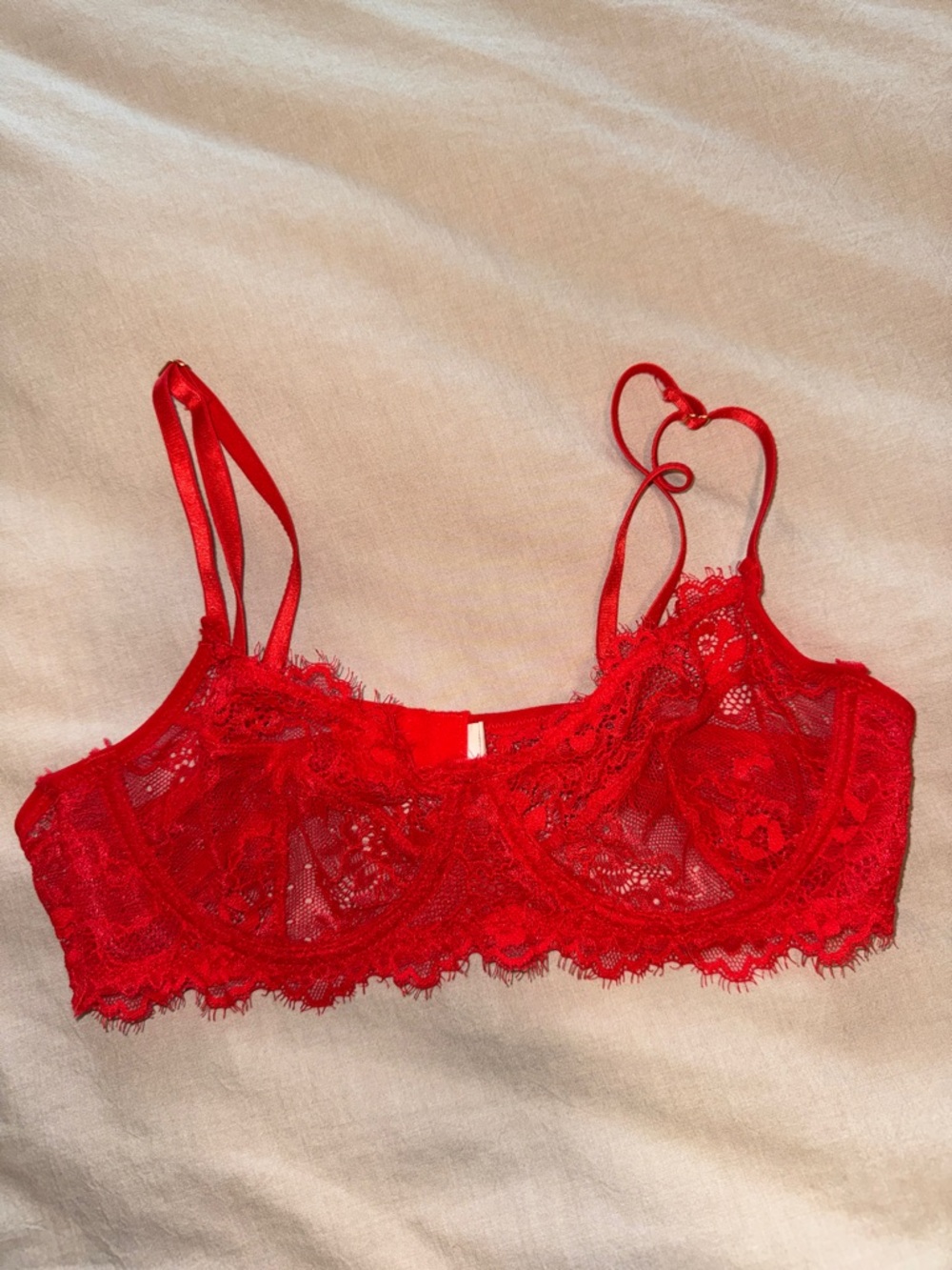 Red Lace Unlined Bralette - Brand